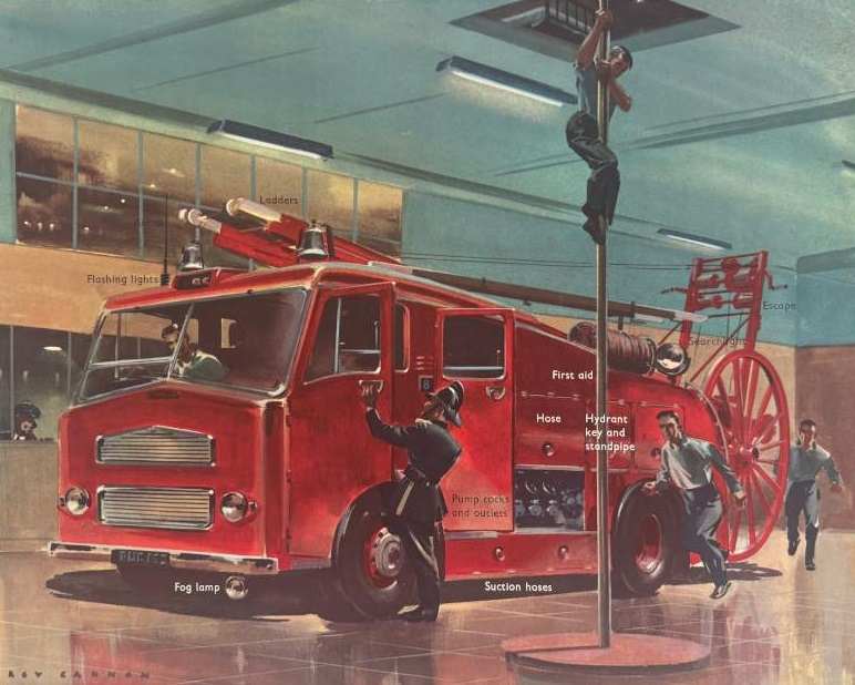 Fire engine educational picture by Roy Carnon
