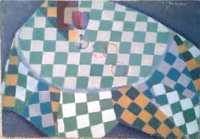 Table cloth-blue-white-checker