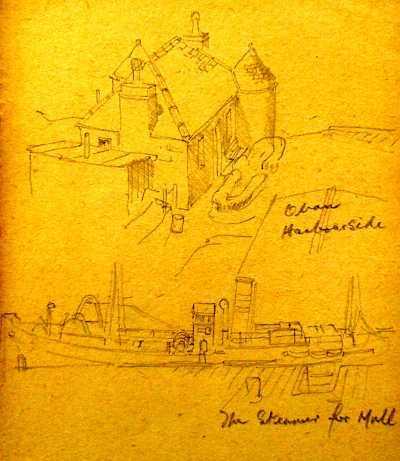 Oban harbourside and Steamer for Mull